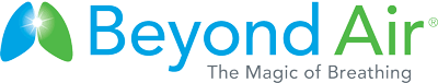 Le logo de Beyond Air représente des poumons stylisés en bleu et vert avec le slogan "La magie de la respiration".