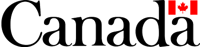 Le mot-symbole Canada avec un petit drapeau canadien au-dessus de la lettre finale "a". 