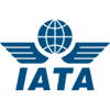 Logo de l'Association internationale du transport aérien (IATA) représentant un globe avec des ailes au-dessus de l'acronyme "IATA".